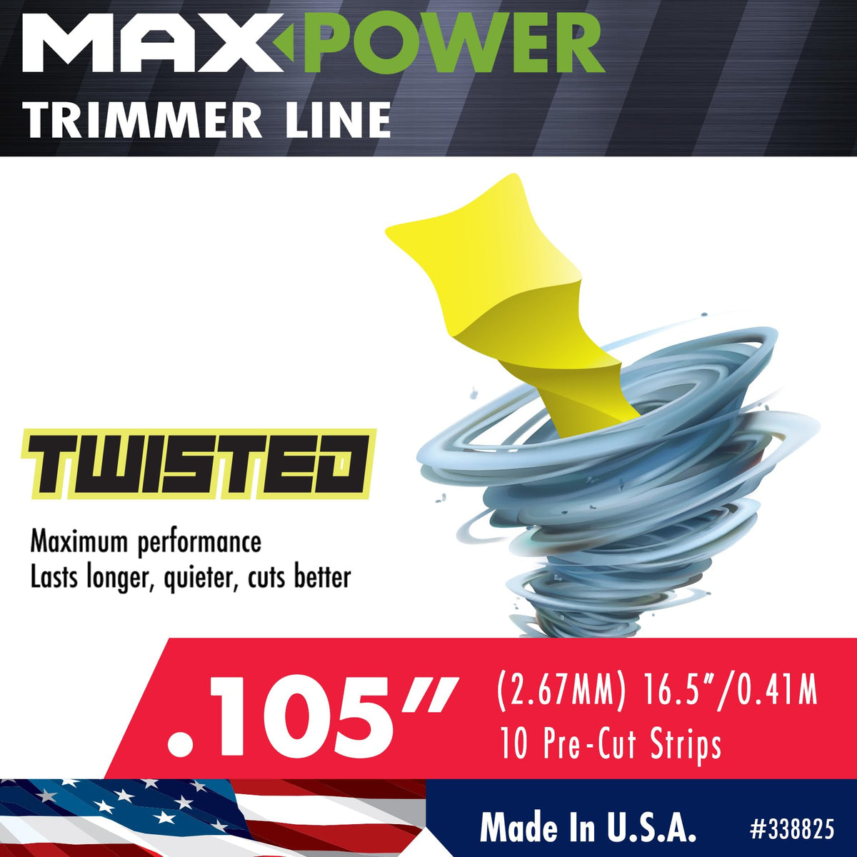 Texture detail of MaxPower twisted line showing rugged resin