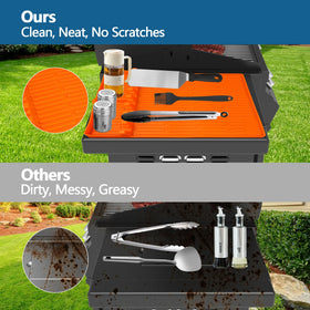 Non-toxic, heat-resistant MAXTBEE silicone protects grill surface during casual barbecues