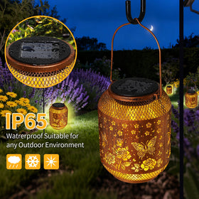 MAXTHOT butterfly solar garden statue table-top placement for ambient decor.