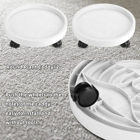Maxurry white plant caddy enhances décor while keeping plants movable