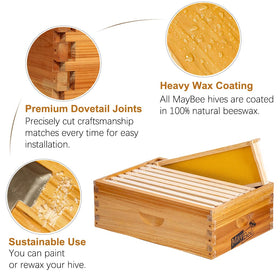MayBee foundation sheets wax-dipped for easy inspection of honey cells.