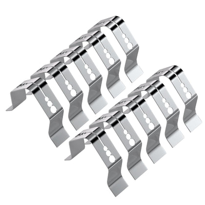Maycelon probe holder clip top view showing 3-hole design for grill use