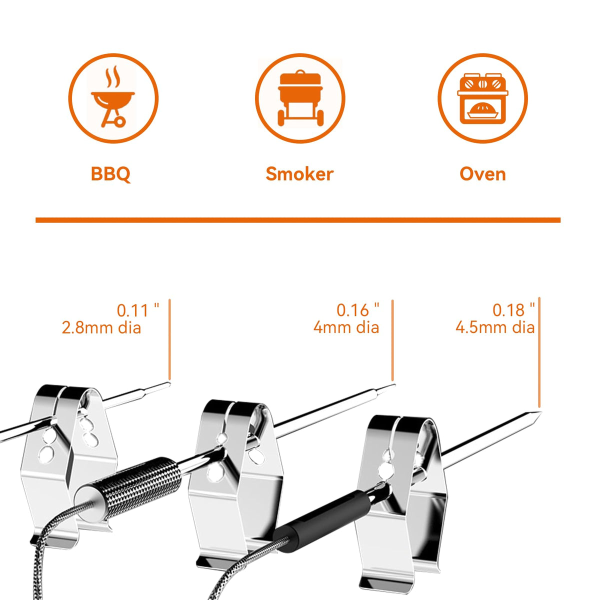 Maycelon stainless steel probe holder durable construction for long-term grilling