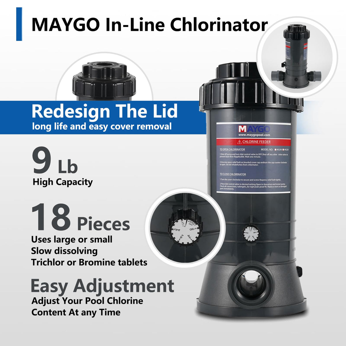 MAYGO CL200 ABS body resists cracking for long-lasting performance