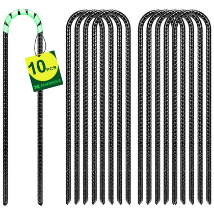 Maygrove 12-inch rebar stake providing strong soil grip for tents and grounds.