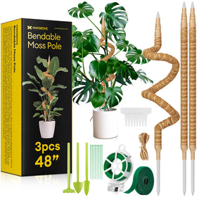 Maygrove 3 pack 48 inch moss poles set provides sturdy vertical support for climbing plants