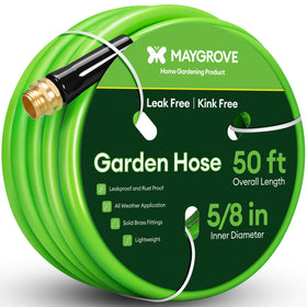 Maygrove 50ft garden hose ready for yard watering and plant care