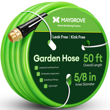 Maygrove 50ft garden hose ready for yard watering and plant care