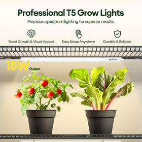 Maygrove T5 Grow Light 4-pack shows four mounting options for flexible placement.