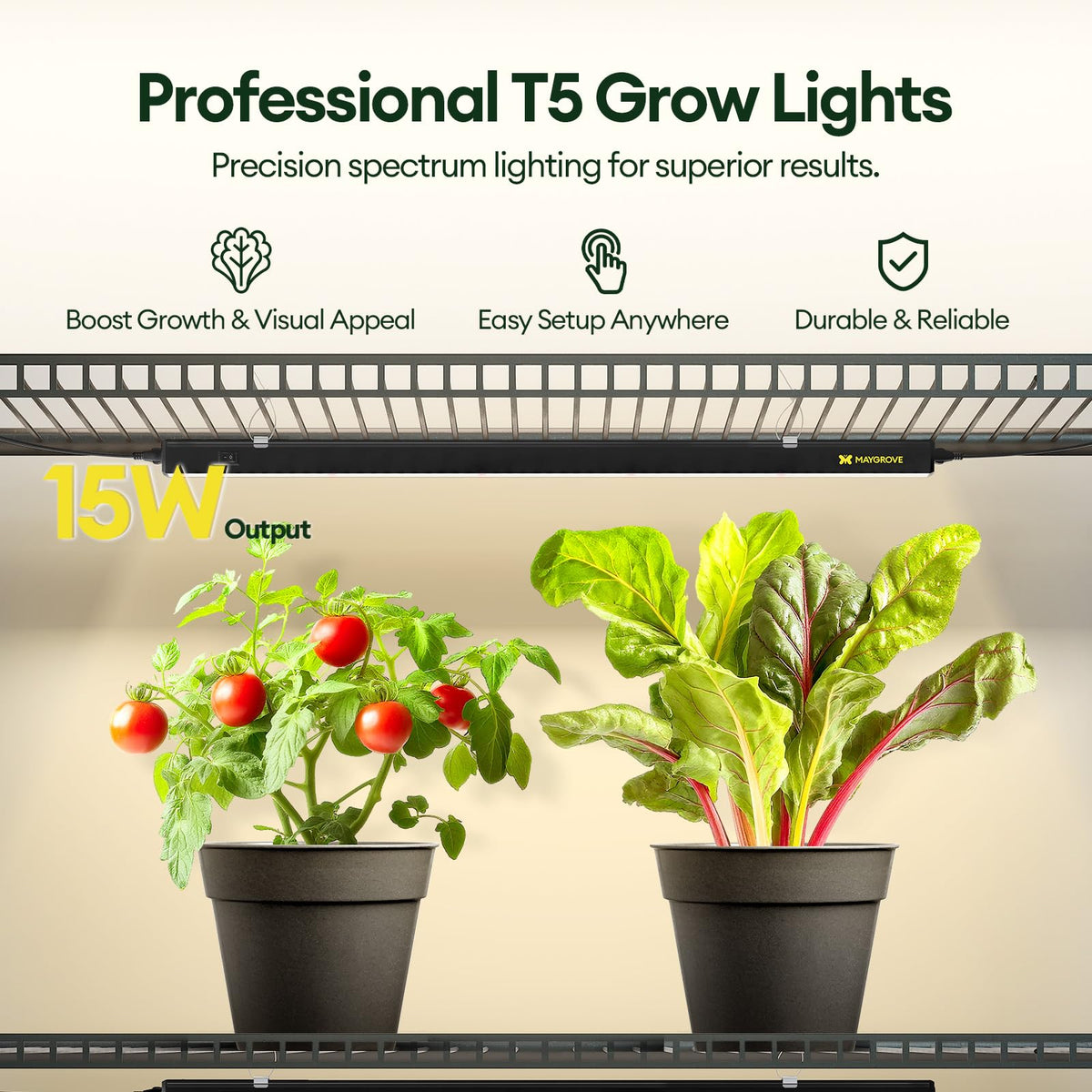 Maygrove T5 grow light red LEDs boost spectrum for growth