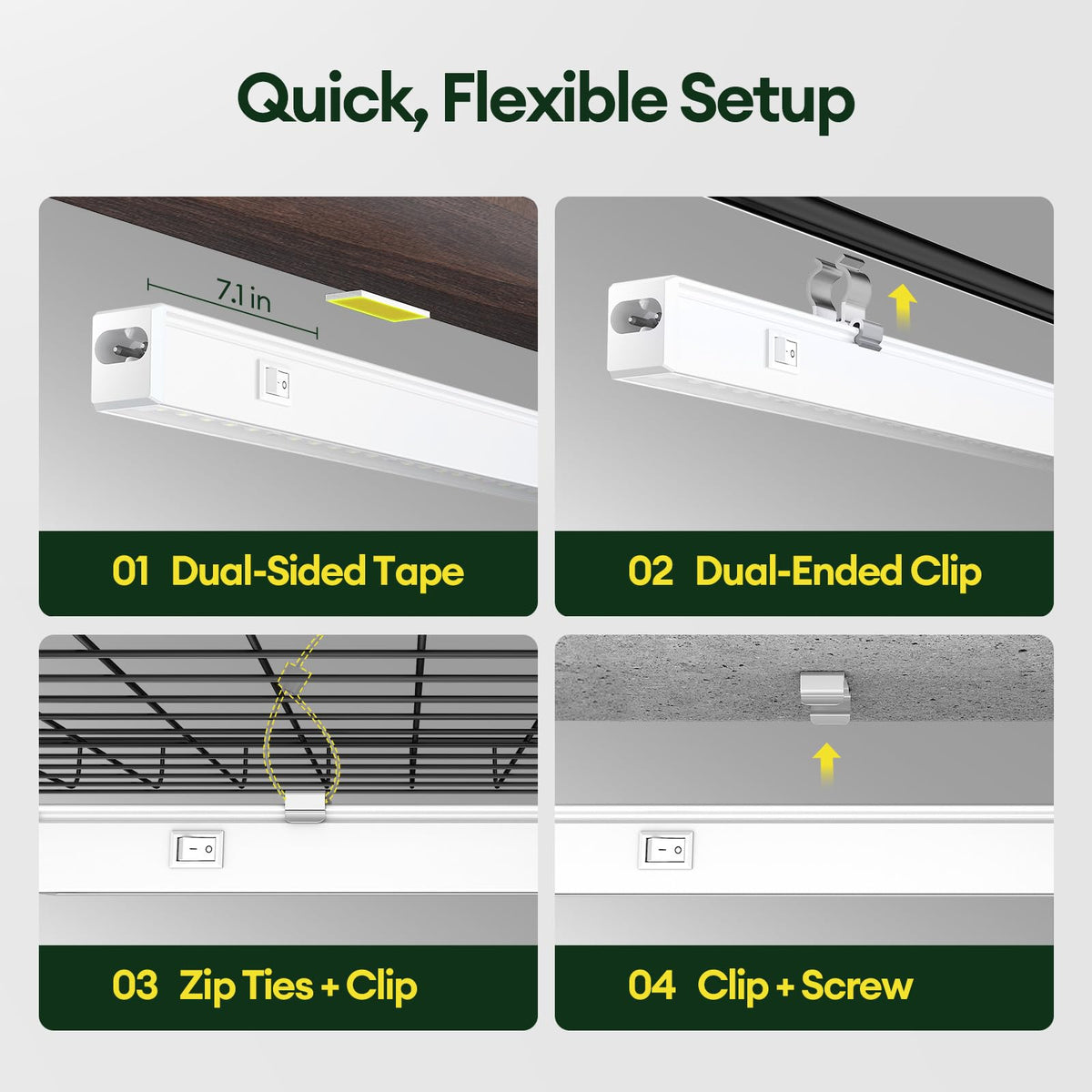 Maygrove T5 four mounting options simplify shelf or rack placement