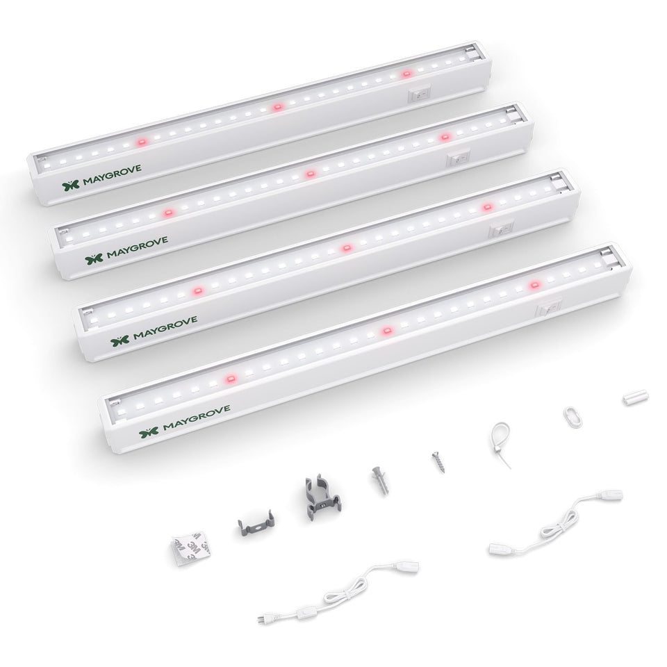 Maygrove T5 grow light strip assembly enhances placement flexibility for compact indoor gardens