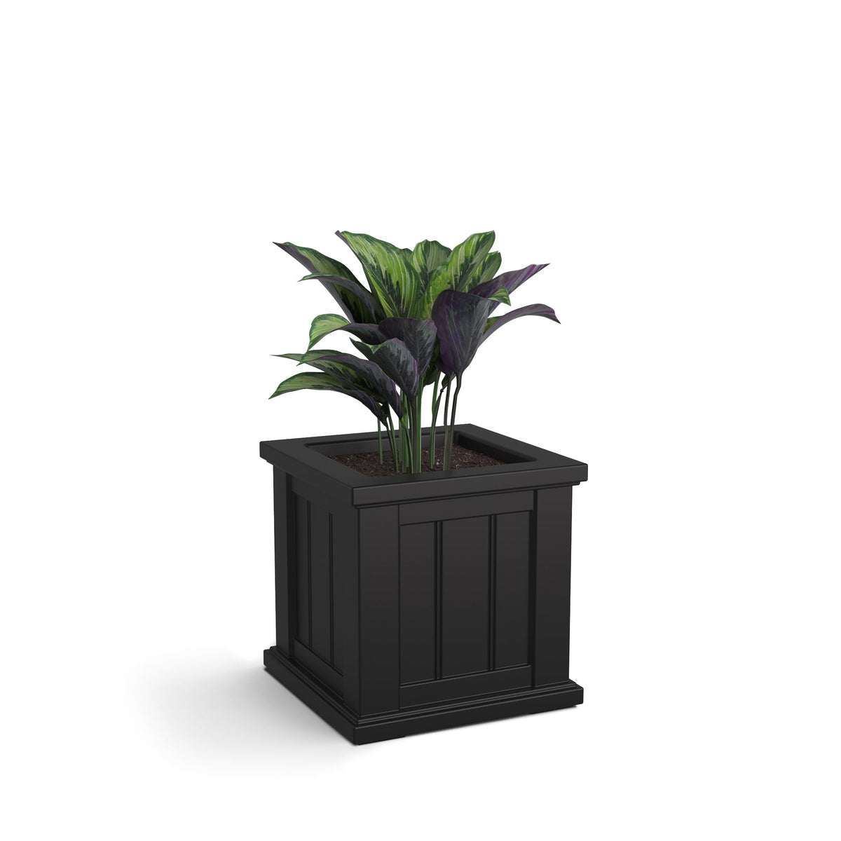Mayne Cape Cod 14-inch square planter front view enhances outdoor space with coastal style