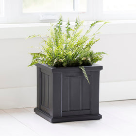 Mayne Cape Cod 14-inch square planter self-watering feature supports thriving plants