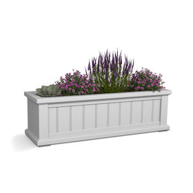 Mayne Cape Cod 3ft window box in white with built‑in reservoir for easy watering
