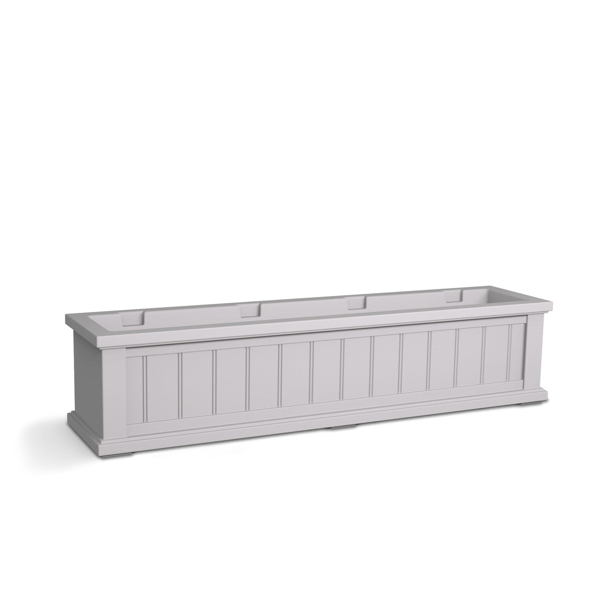 Overflow drainage feature of Mayne Cape Cod window box promoting healthy roots