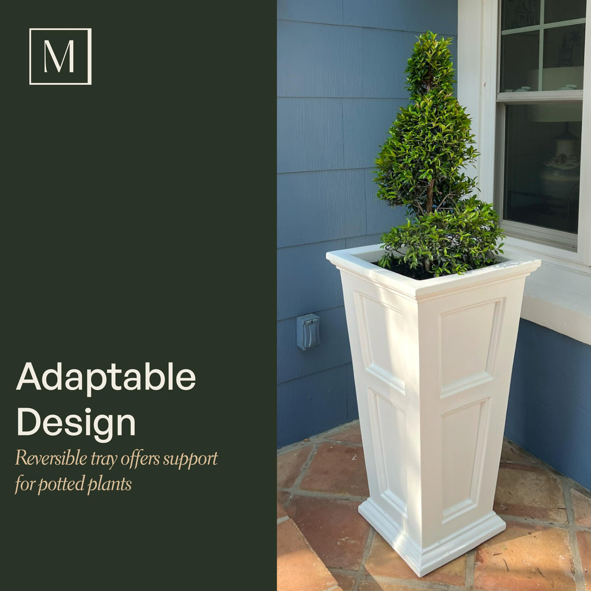 Mayne Fairfield self-watering feature supports healthy plants with less watering.