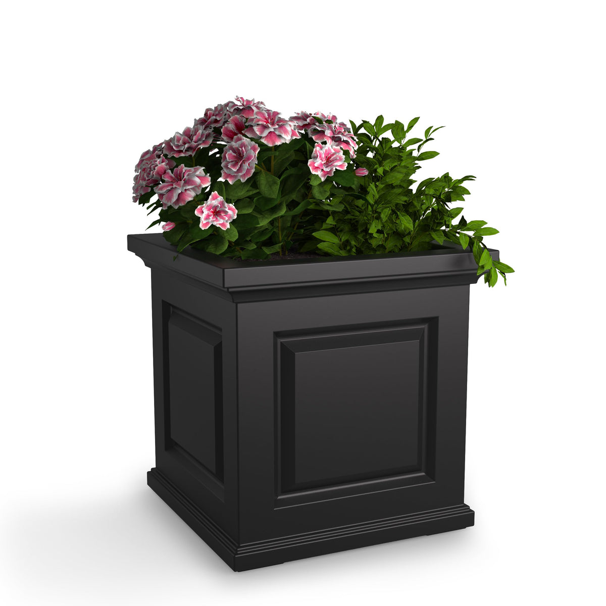 Mayne Nantucket 20-inch square planter with self-watering design supports thriving plants.