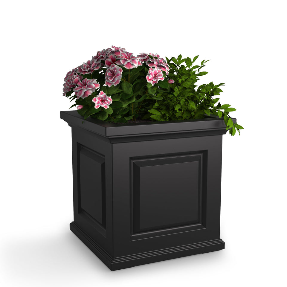 Mayne Nantucket 20-inch square planter with self-watering design supports thriving plants.