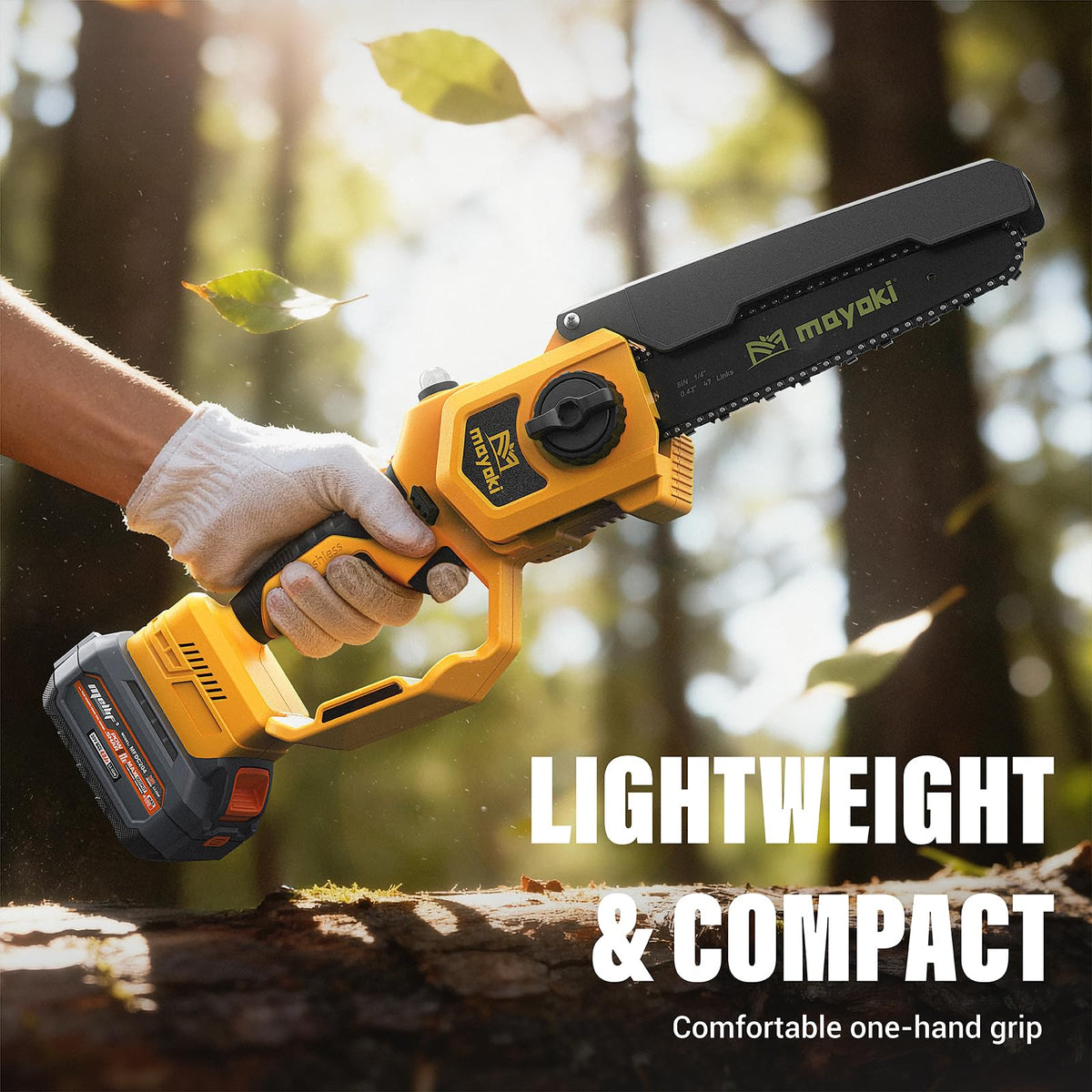 Mayoki 900W brushless motor delivers fast, clean cuts.