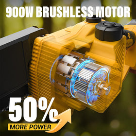 Tool-free chain tension on Mayoki chainsaw enables quick adjustments.