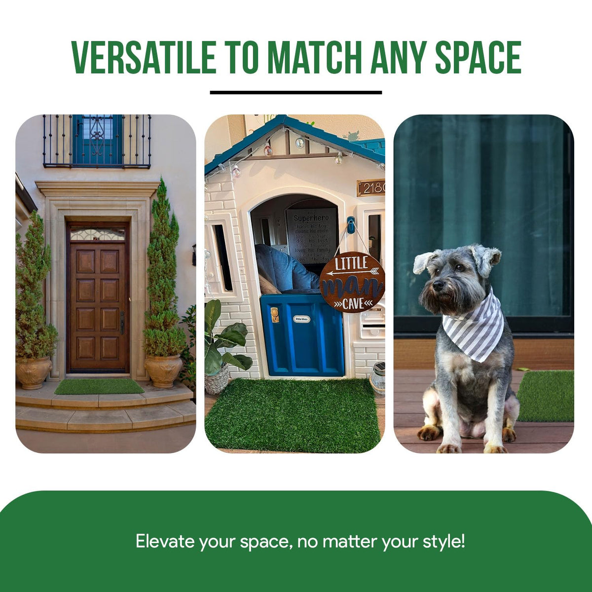 MAYSHINE weather-ready turf withstands sun and rain.