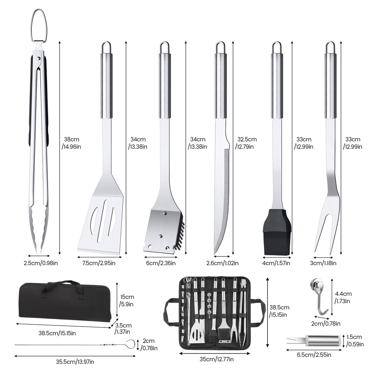 Dishwasher-safe BBQ tools for quick and easy cleanup after cooking.