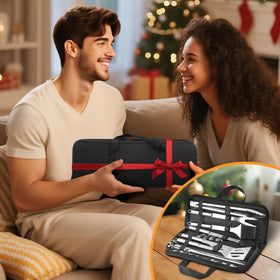 Stainless steel BBQ tools with premium finish for precise outdoor grilling.