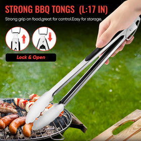 Maywe Tanso tong, spatula, fork, and knife for grilling tasks