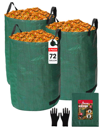 MAZING 3-pack 72-gallon yard bags ready for vast leaf and debris collection.
