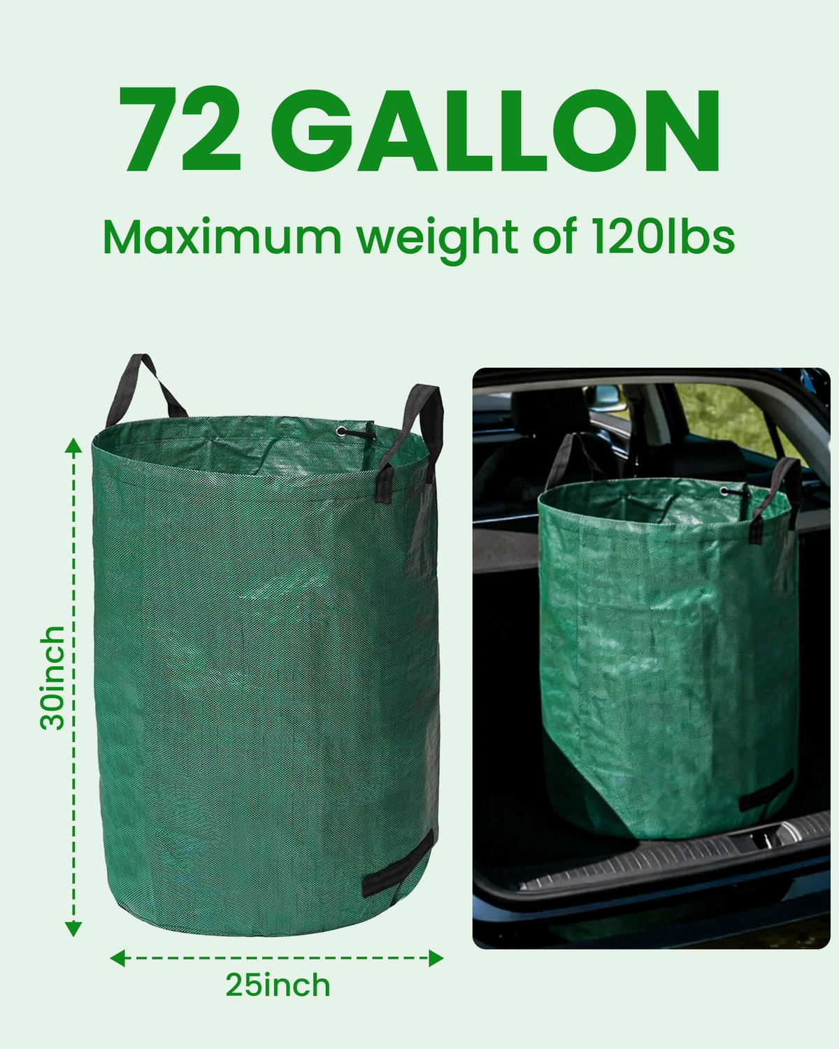 MAZING heavy-duty tear-resistant fabric bags withstand punctures during yard cleanup.