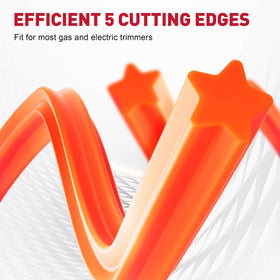 MAZING trimmer line bright orange enhances visibility during edging and mowing.