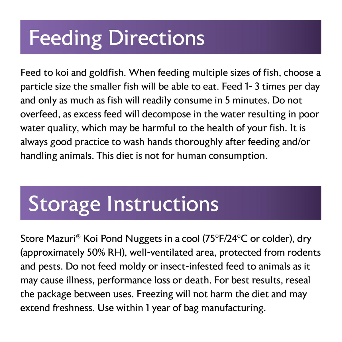 Mazuri Koi Floating Pond Nuggets sourced from MSC-certified fishmeal.