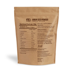 MB Herbals Jamun Seed Powder packaging showing a 75-day supply.