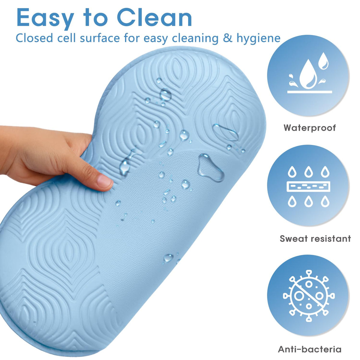 MBHKRRS non-slip blue pad stays in place during workouts