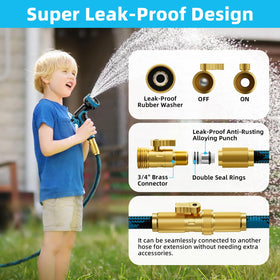 Mbtrong ultra-lightweight hose for easy maneuvering around the yard.