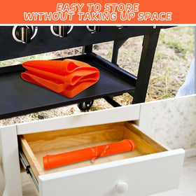 MBYLOEBA foldable silicone mat stores compactly after cooking.