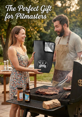 MBYLOEBA large 21-inch bag holding brisket and ribs at tailgate.