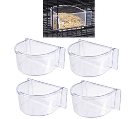 Mcage Lot 4 clear seed and water feeder cups front view for easy monitoring