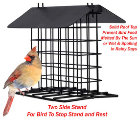 Mcage squirrel-proof suet cake holder keeps treats safe for wildlife.