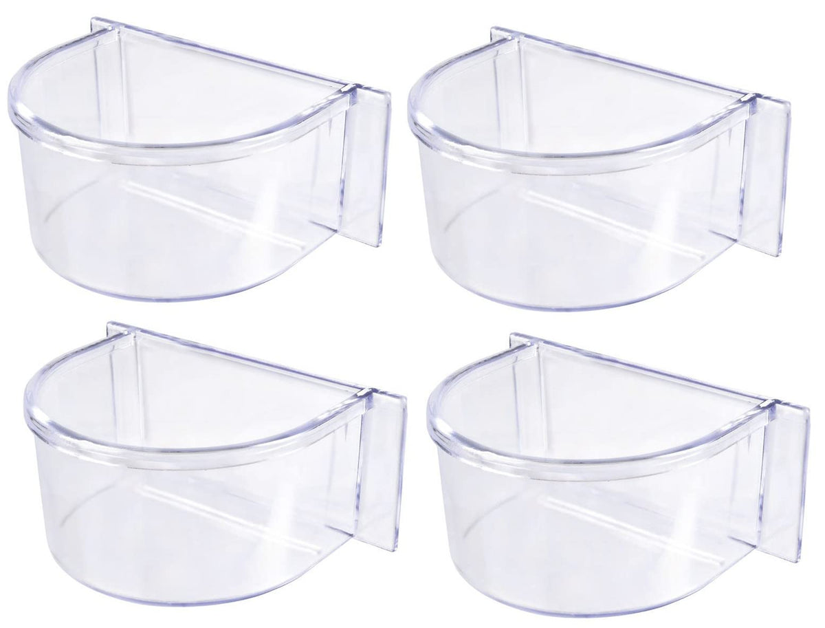 Mcage winged universal acrylic clear feeder cup demonstrates durable construction