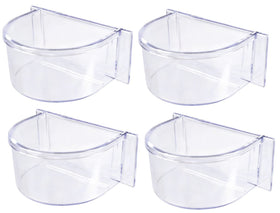 Mcage winged universal acrylic clear feeder cup demonstrates durable construction