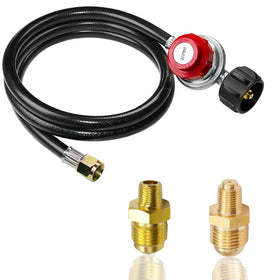 MCAMPAS 0-20 PSI regulator with 4 ft hose for turkey fryers and outdoor cookouts