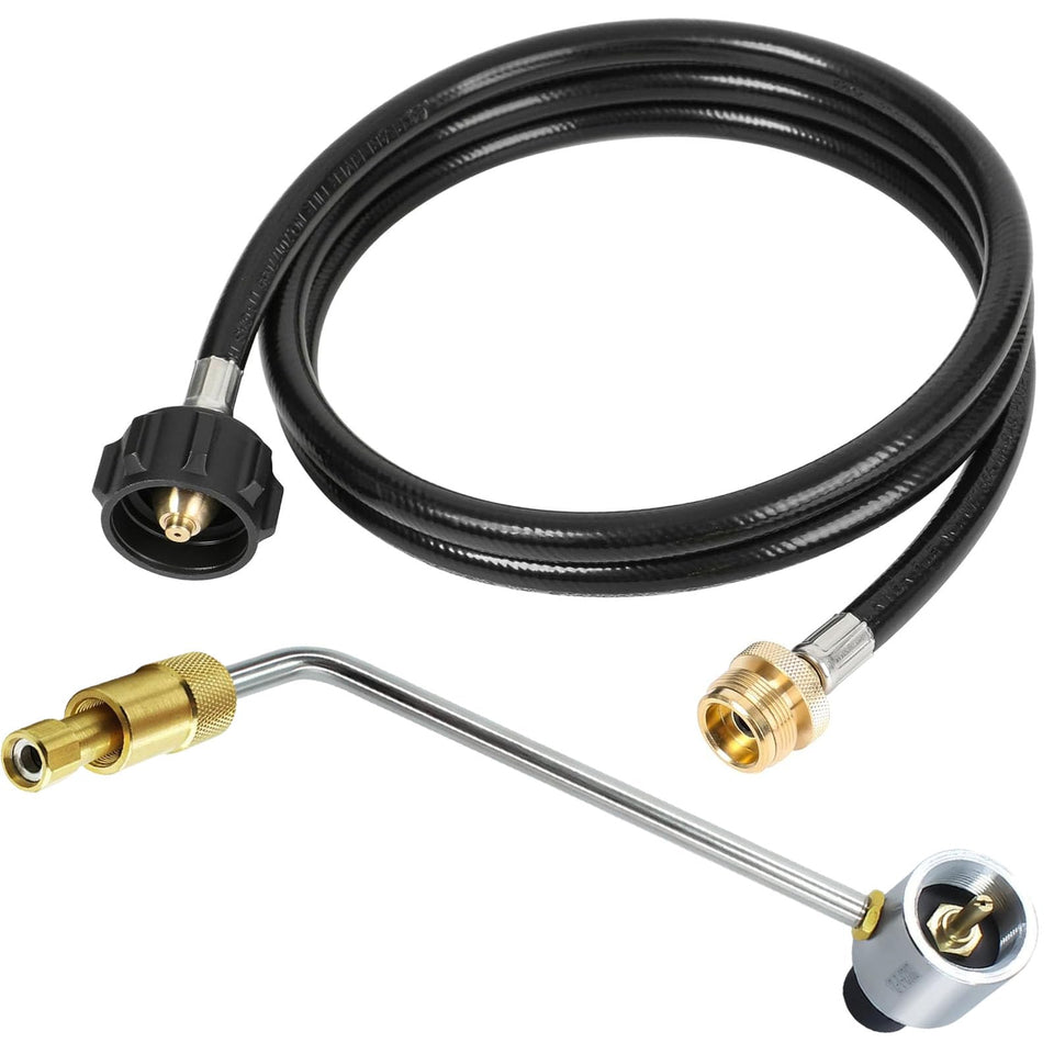 MCAMPAS propane hose adapter 6ft enabling flexible outdoor cooking with larger tanks