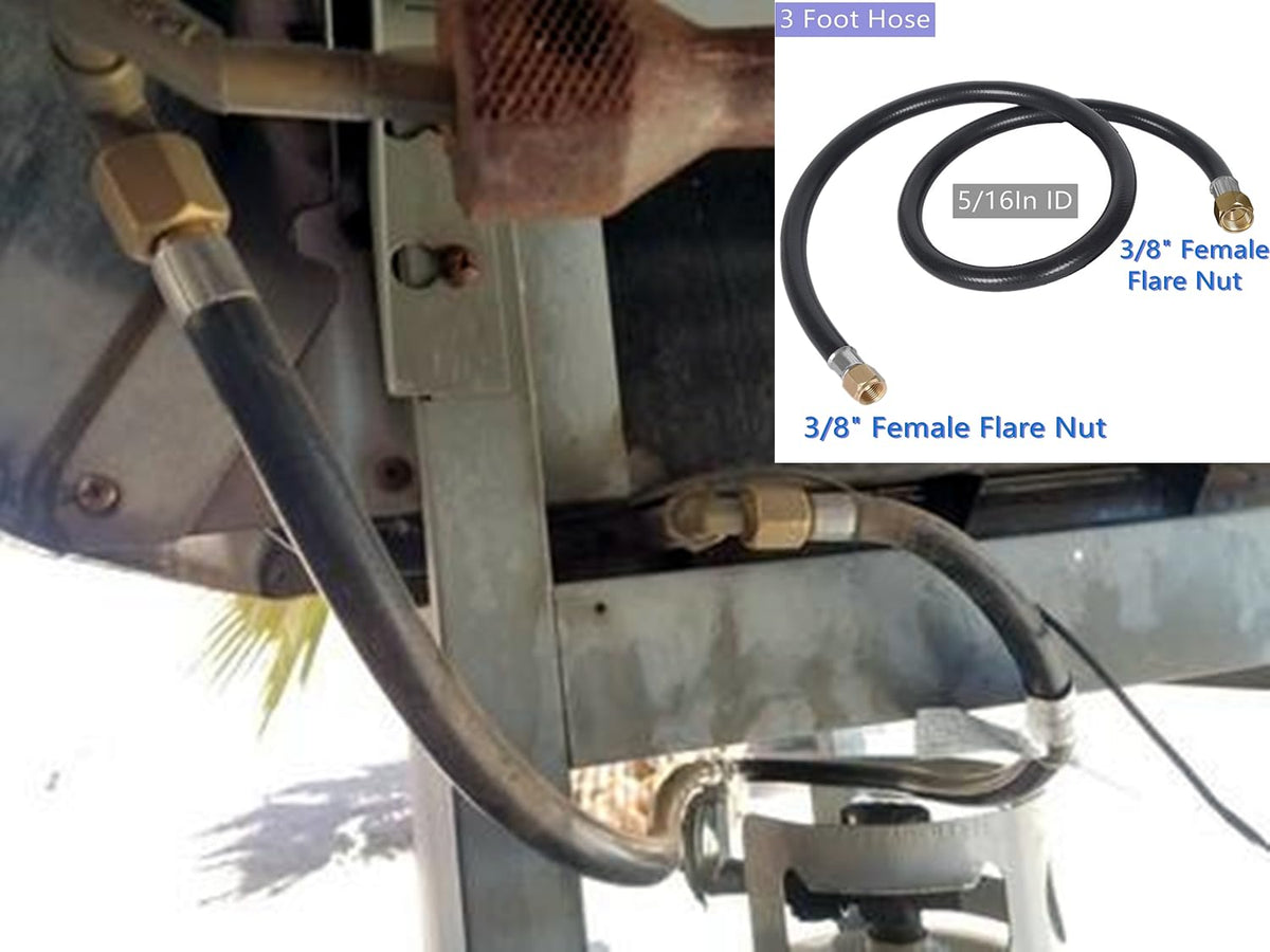 MCAMPAS hose extension features durable weather-resistant construction for outdoor use.