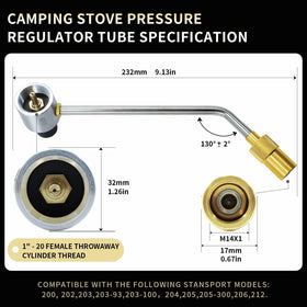 MCAMPAS hose with regulator ensures steady gas flow from big tanks to your stove