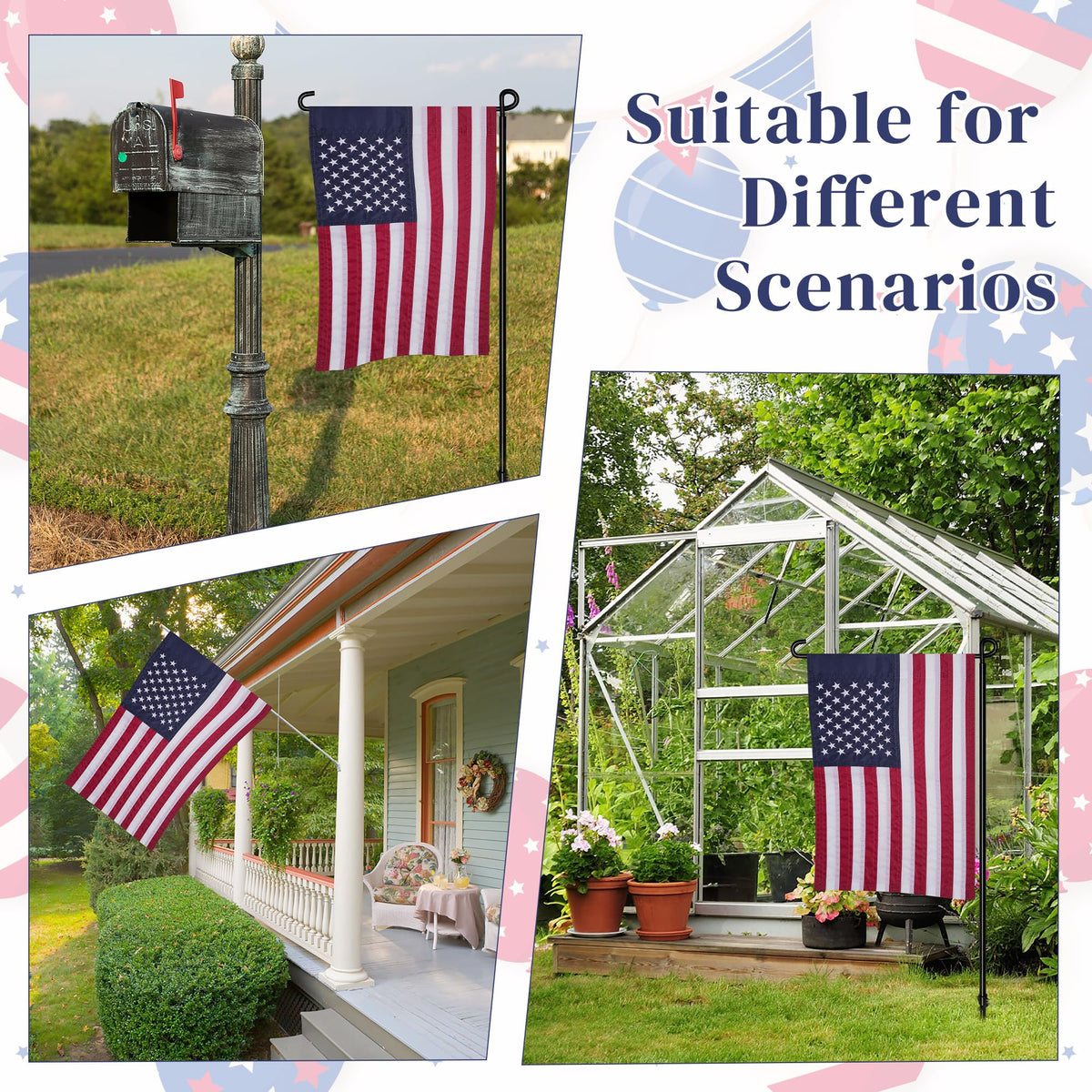 MCFULL Independence Day flag suitable for outdoor yard decorations and daily patriotism.