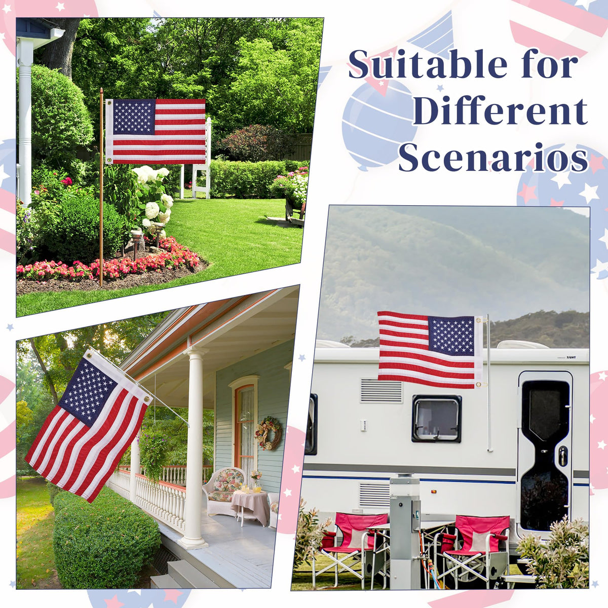 MCFULL patriotic flag enhances outdoor decor for 4th of July