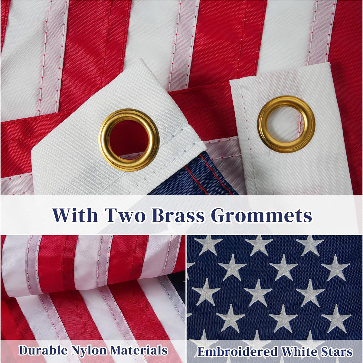MCFULL flag featuring two brass grommets for quick mounting