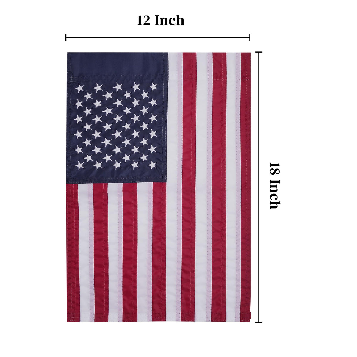 MCFULL USA garden flag showcases vivid red, white, blue for seasonal decor.
